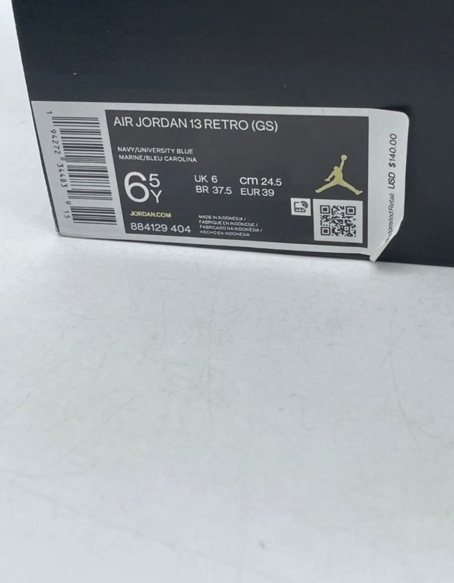 Jordan 13 Retro Flint (2020) (GS) 6Y (Lightly Worn Pre-Owned)JordanNavy/Flint Grey-White-University Blue - Image 9