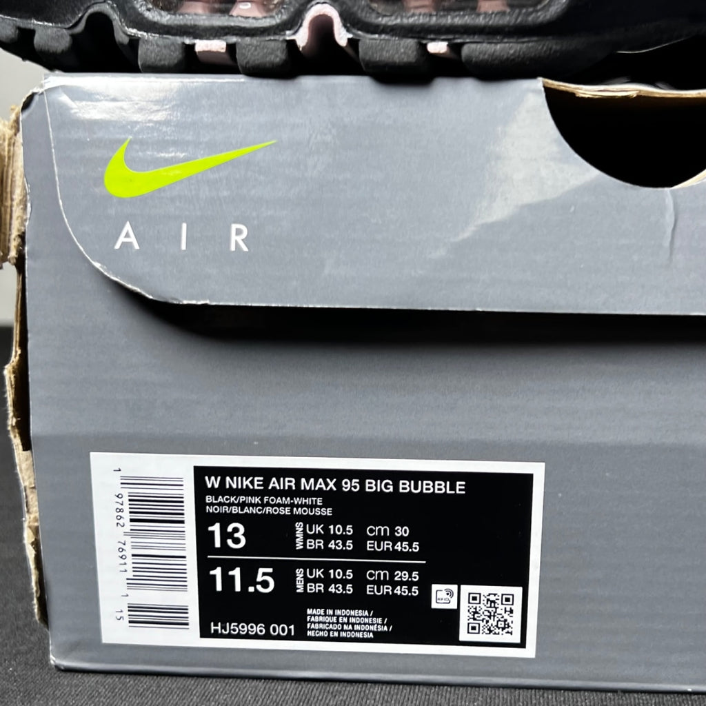 Nike Air Max 95 OG Big Bubble Pink Foam (Women's) 13W (Lightly Worn Pre-Owned)NikeBlack/Pink Foam/White/Reflective Silver - Image 4