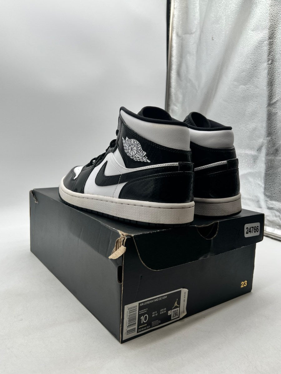 Jordan 1 Mid Carbon Fiber 10 (Moderately Worn Pre-Owned)JordanBlack/White-Black - Image 6