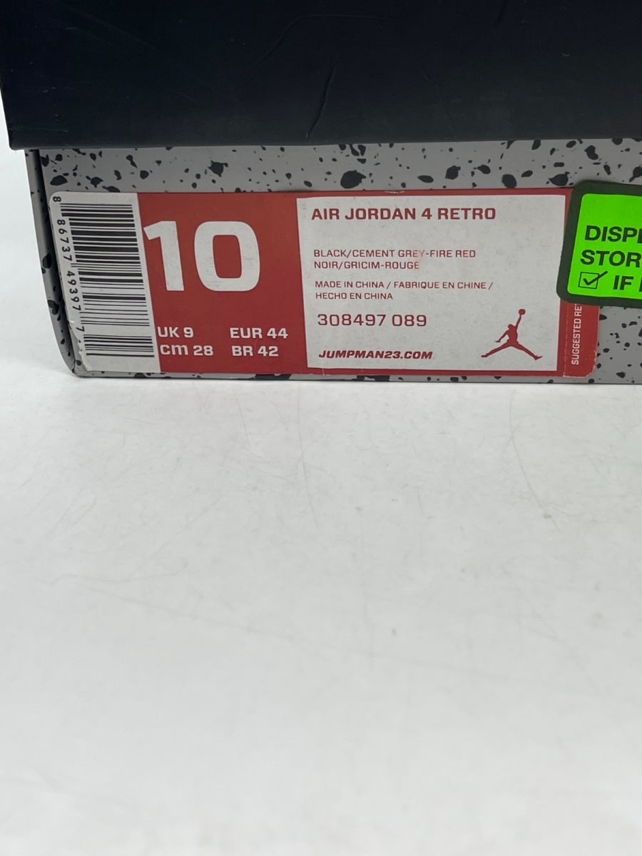Jordan 4 Retro Black Cement (2012) 10 (Moderately Worn Pre-Owned)JordanBlack/Fire Red-Cement Grey - Image 9
