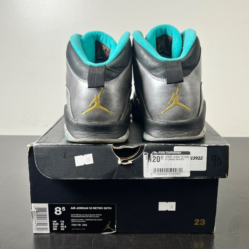 Jordan 10 Retro Lady of Liberty 30th Anniversary 8.5 (Lightly Worn Pre-Owned)JordanDust/Metallic Gold-Black-Retro - Image 4