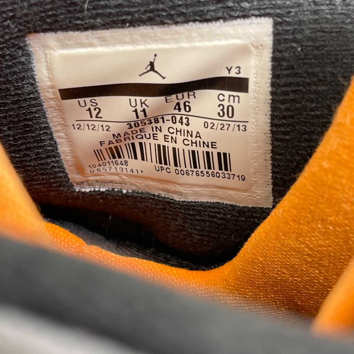 Jordan 8 Retro Phoenix Suns 12 (Moderately Worn Pre-Owned)JordanBlack/Bright Citrus-Cool Grey-Deep Royal Blue - Image 6