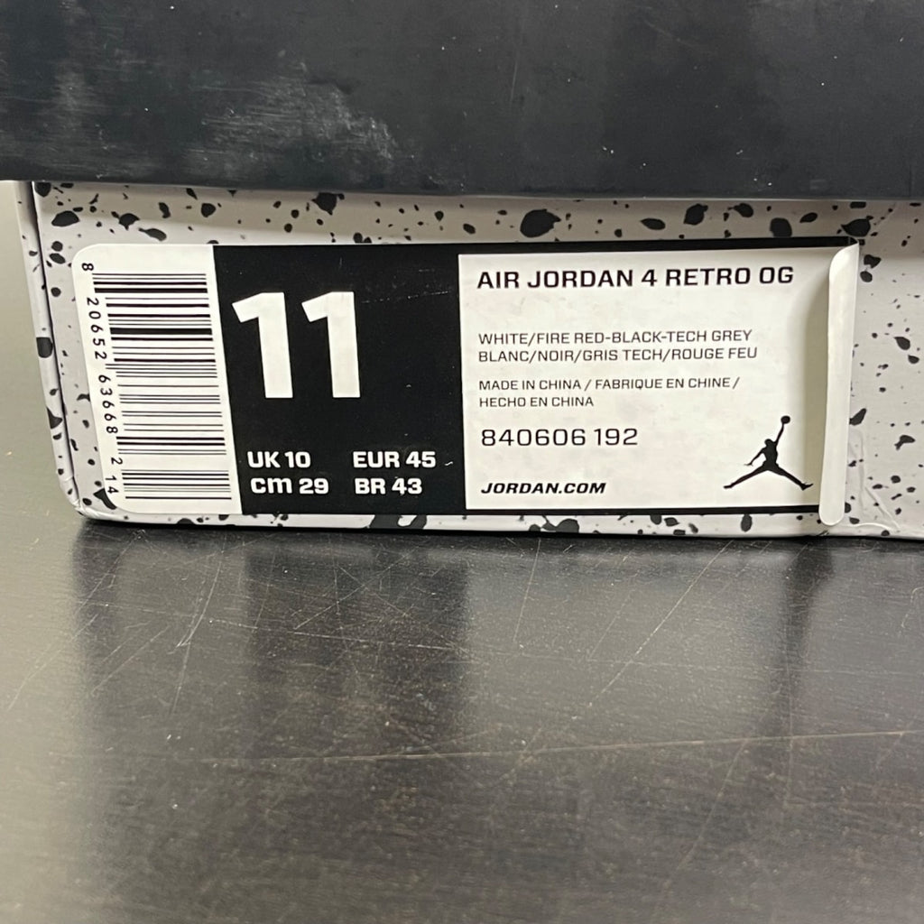 Jordan 4 Retro White Cement (2016) 11 (Moderately Worn Pre-Owned)JordanWhite/Fire Red-Black-Tech Grey - Image 7