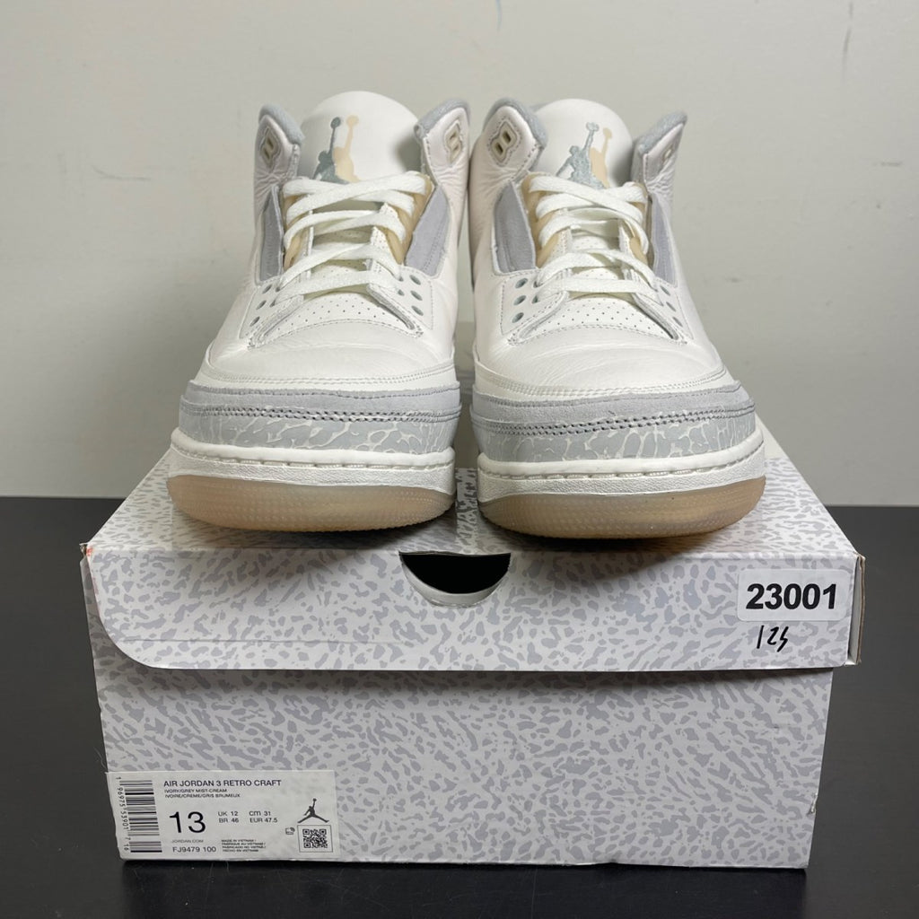 Jordan 3 Retro Craft Ivory 13 (Moderately Worn Pre-Owned)JordanIvory/Grey Mist/Cream - Image 2