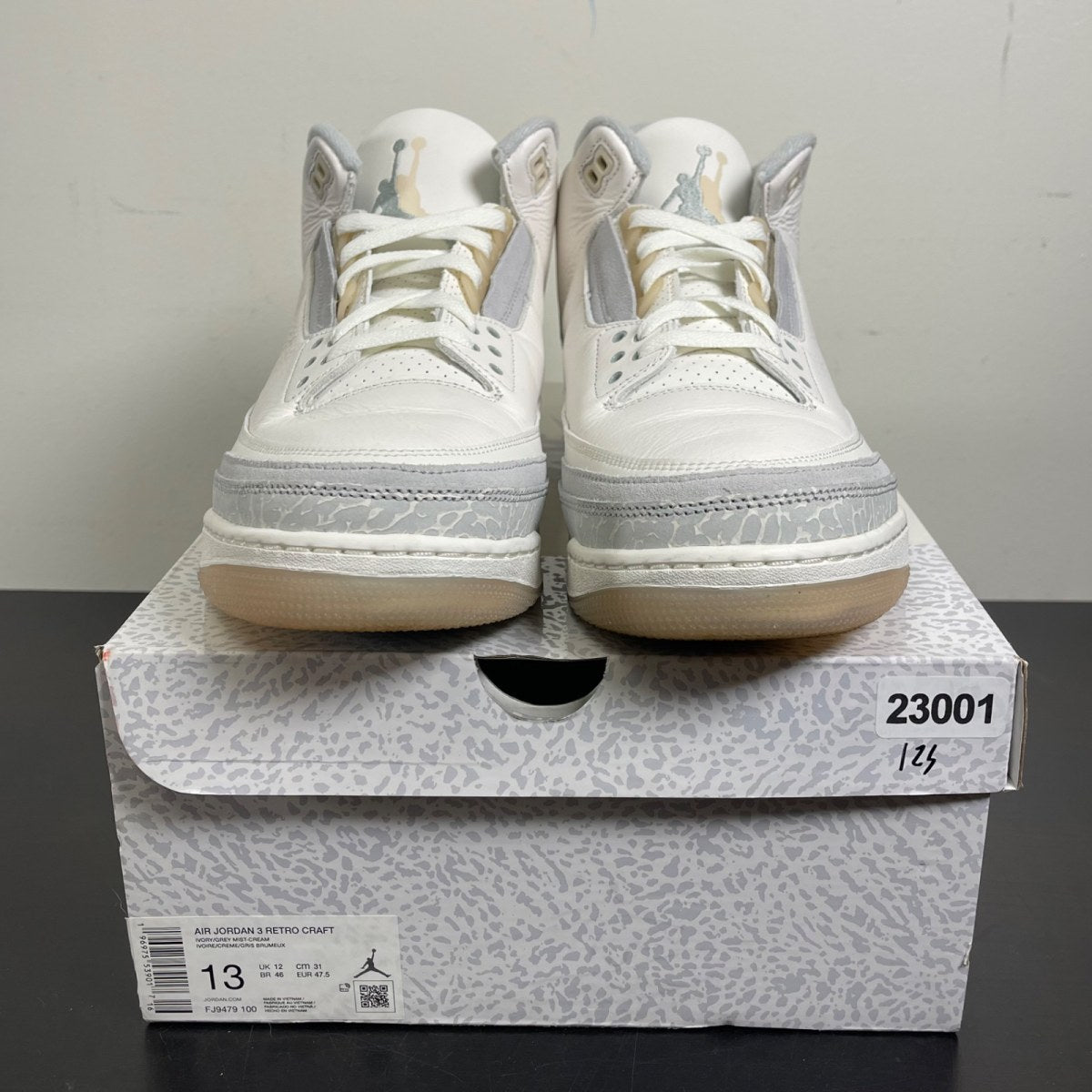 Jordan 3 Retro Craft Ivory 13 (Moderately Worn Pre-Owned)JordanIvory/Grey Mist/Cream - Image 2