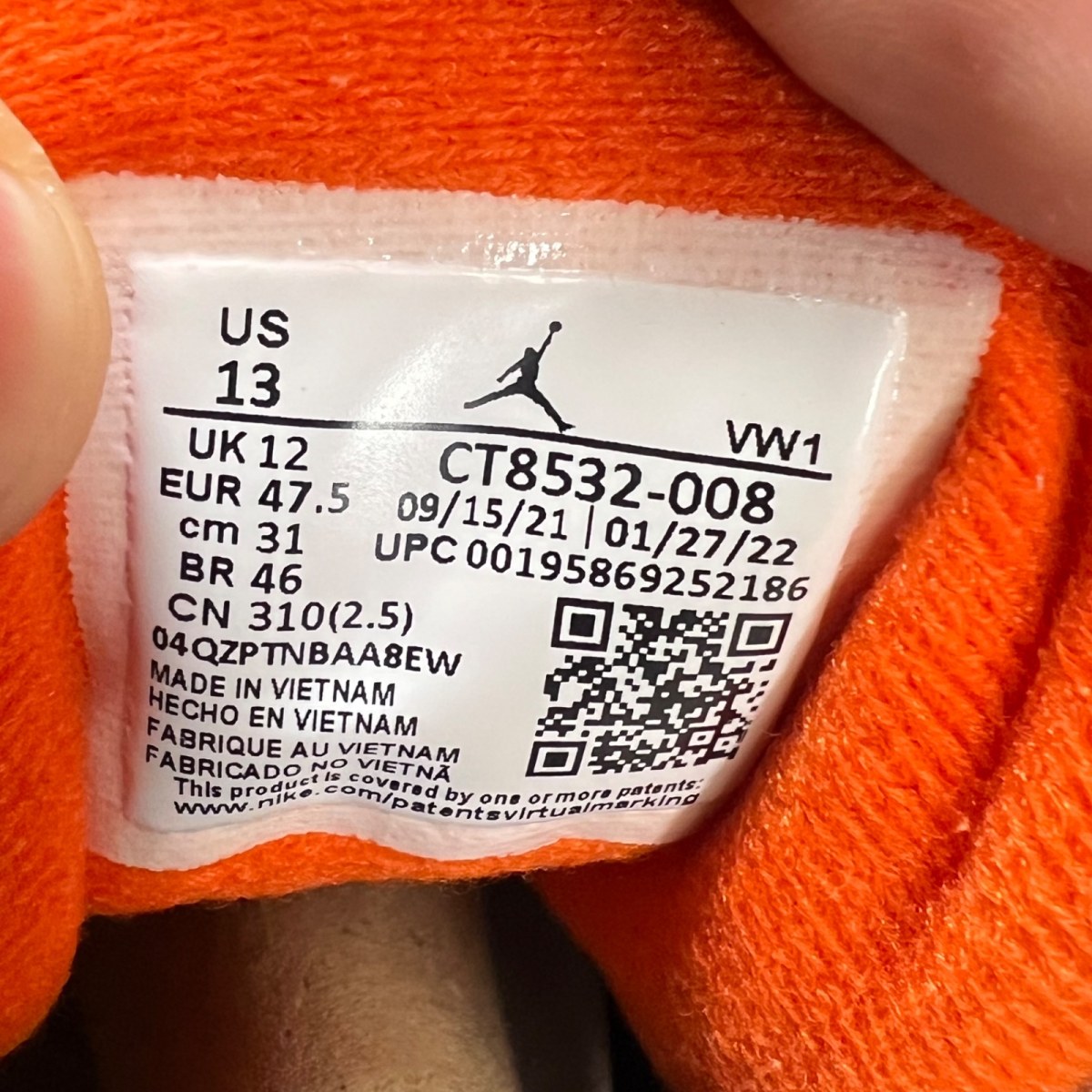 Jordan 3 Retro Desert Elephant 13 (Moderately Worn Pre-Owned)JordanBlack/Rush Orange/Fossil Stone/Sail - Image 6