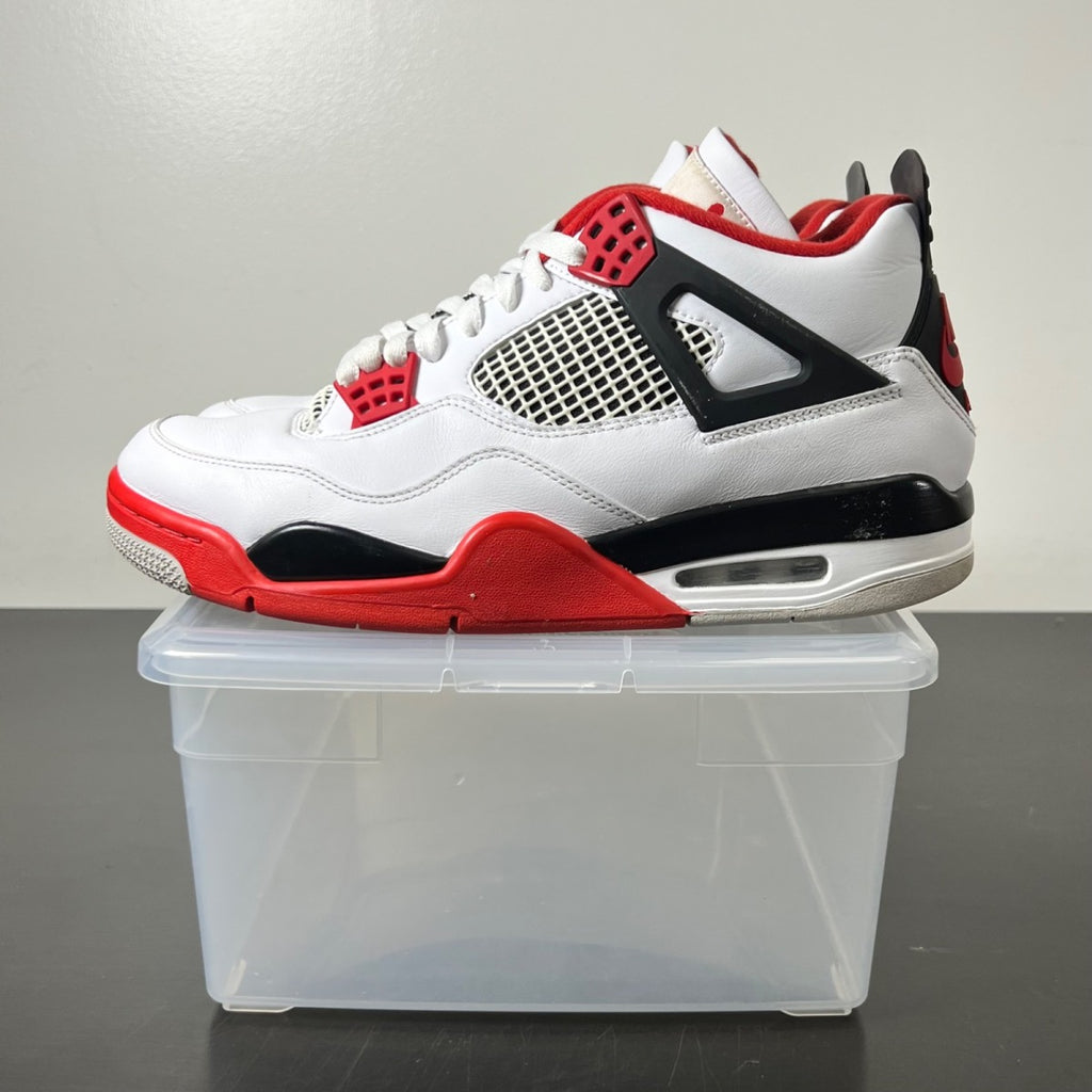 Jordan 4 Retro Fire Red (2020) 10 (Heavily Worn Pre-Owned)JordanWhite/Black-Tech Grey-Fire Red - Image 3