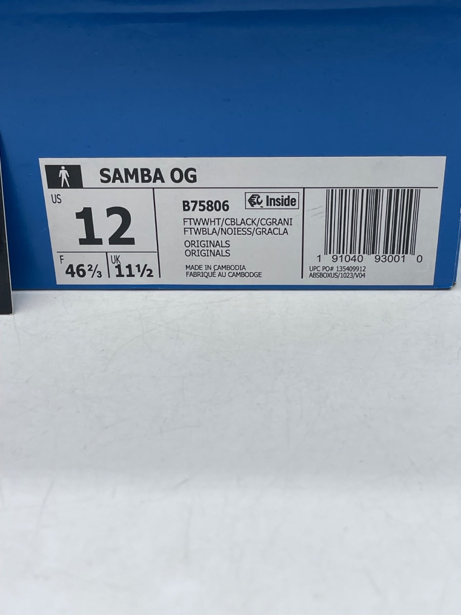 adidas Samba OG 'White Black Gum' 12 (Moderately Worn Pre-Owned) - Image 9