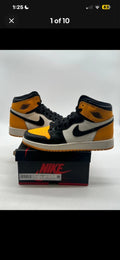 Jordan 1 Retro High OG Taxi (GS) 7Y (Lightly Worn Pre-Owned)JordanTaxi/Black-Sail - Image 1