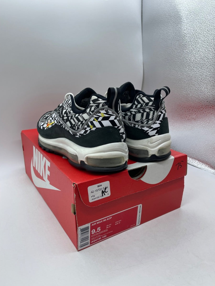Nike Air Max 98 AOP Black 9.5 (Moderately Worn Pre-Owned) - Image 4