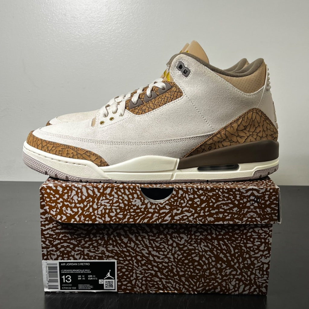 Jordan 3 Retro Palomino 13 (Lightly Worn Pre-Owned)JordanLight Orewood Brown/Metallic Gold/Light British Tan/Palomino - Image 3