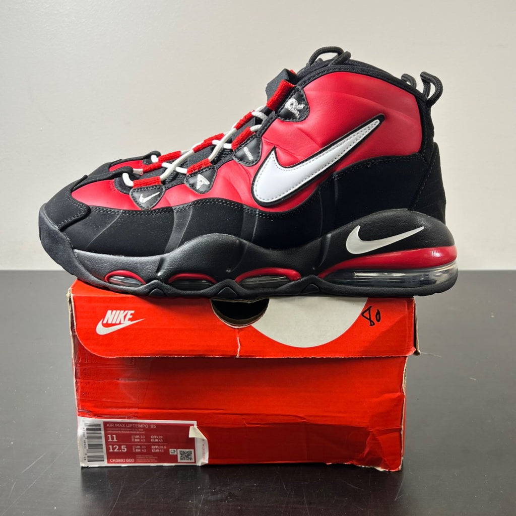 Nike Air Max Uptempo 95 Bulls 11 (Lightly Worn Pre-Owned)NikeVarsity Red/Black-White - Image 3