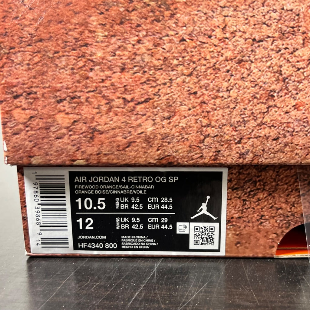 Air Jordan 4 Retro OG SP Nigel Sylvester Brick by Brick 10.5 (Lightly Worn Pre-Owned)JordanFirewood Orange/Sail-Cinnabar - Image 4
