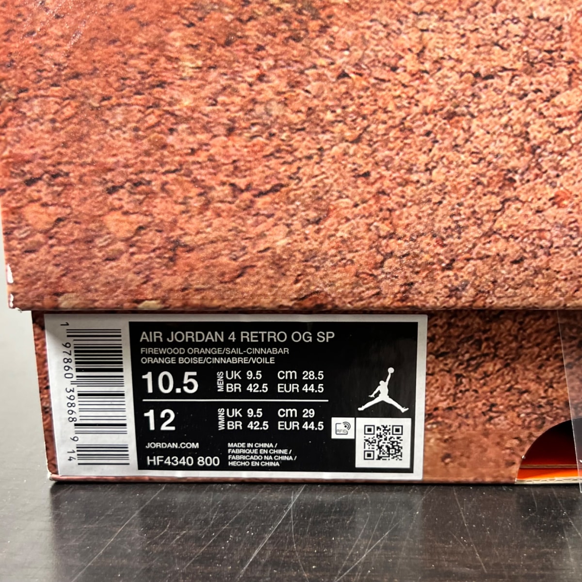 Air Jordan 4 Retro OG SP Nigel Sylvester Brick by Brick 10.5 (Lightly Worn Pre-Owned)JordanFirewood Orange/Sail-Cinnabar - Image 4