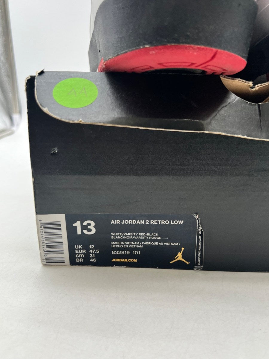 Jordan 2 Retro Low Chicago (2016) 13 (Moderately Worn Pre-Owned)JordanWhite/Black-Varsity Red - Image 3