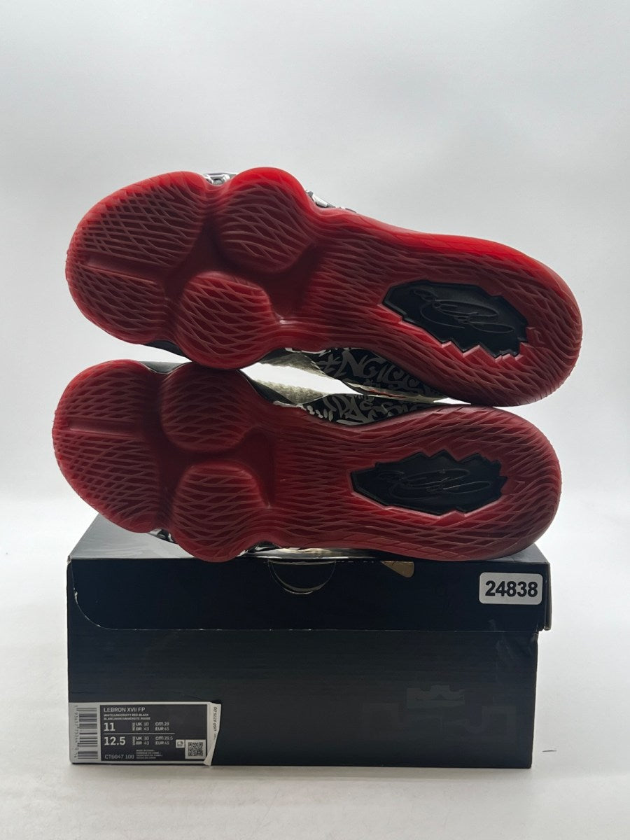 Nike LeBron 17 Graffiti 11 (Lightly Worn Pre-Owned)NikeWhite/University Red-Black - Image 8
