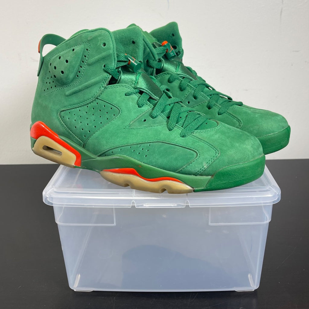Jordan 6 Retro Gatorade Green 10.5 (Moderately Worn Pre-Owned)JordanPine Green/Orange Blaze-Pine Green - Image 1