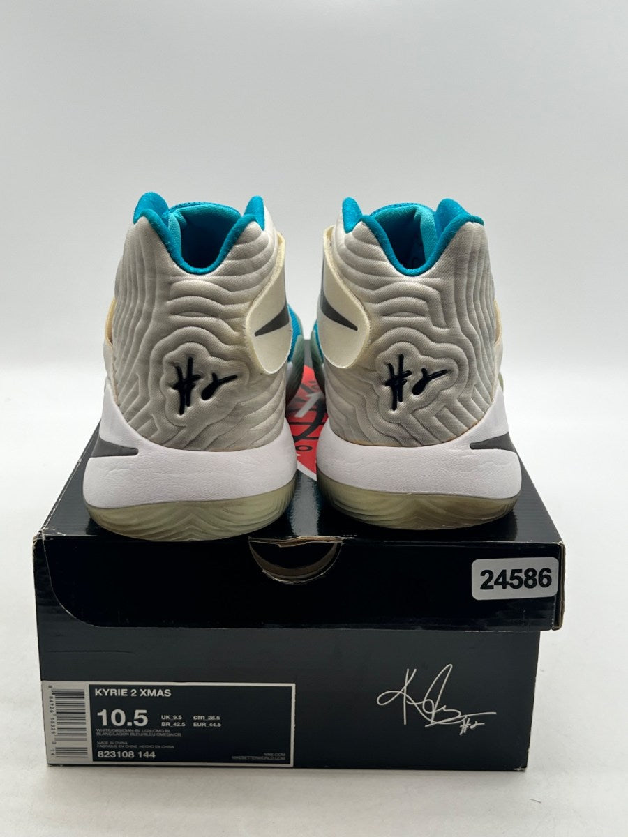 Nike Kyrie 2 Christmas 10.5 (Lightly Worn Pre-Owned)NikeWhite/Obsidian-Blue Lagoon-Orange Blaze - Image 3