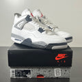 Jordan 4 Retro White Cement (2025) 10 (Lightly Worn Pre-Owned)JordanSummit White/Fire Red-Tech Grey-Black - Image 1