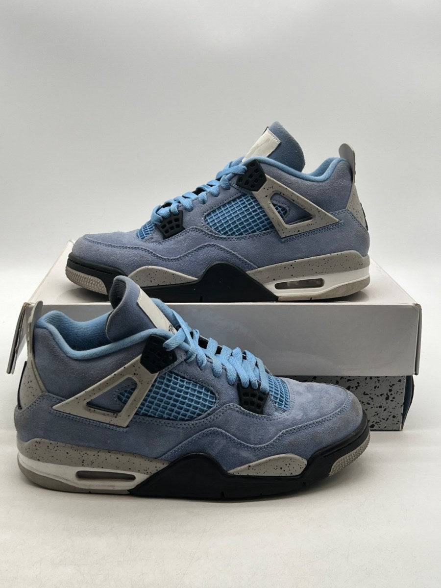Jordan 4 Retro University Blue 9 (Moderately Worn Pre-Owned)JordanUniversity Blue/Tech Grey-White-Black - Image 1