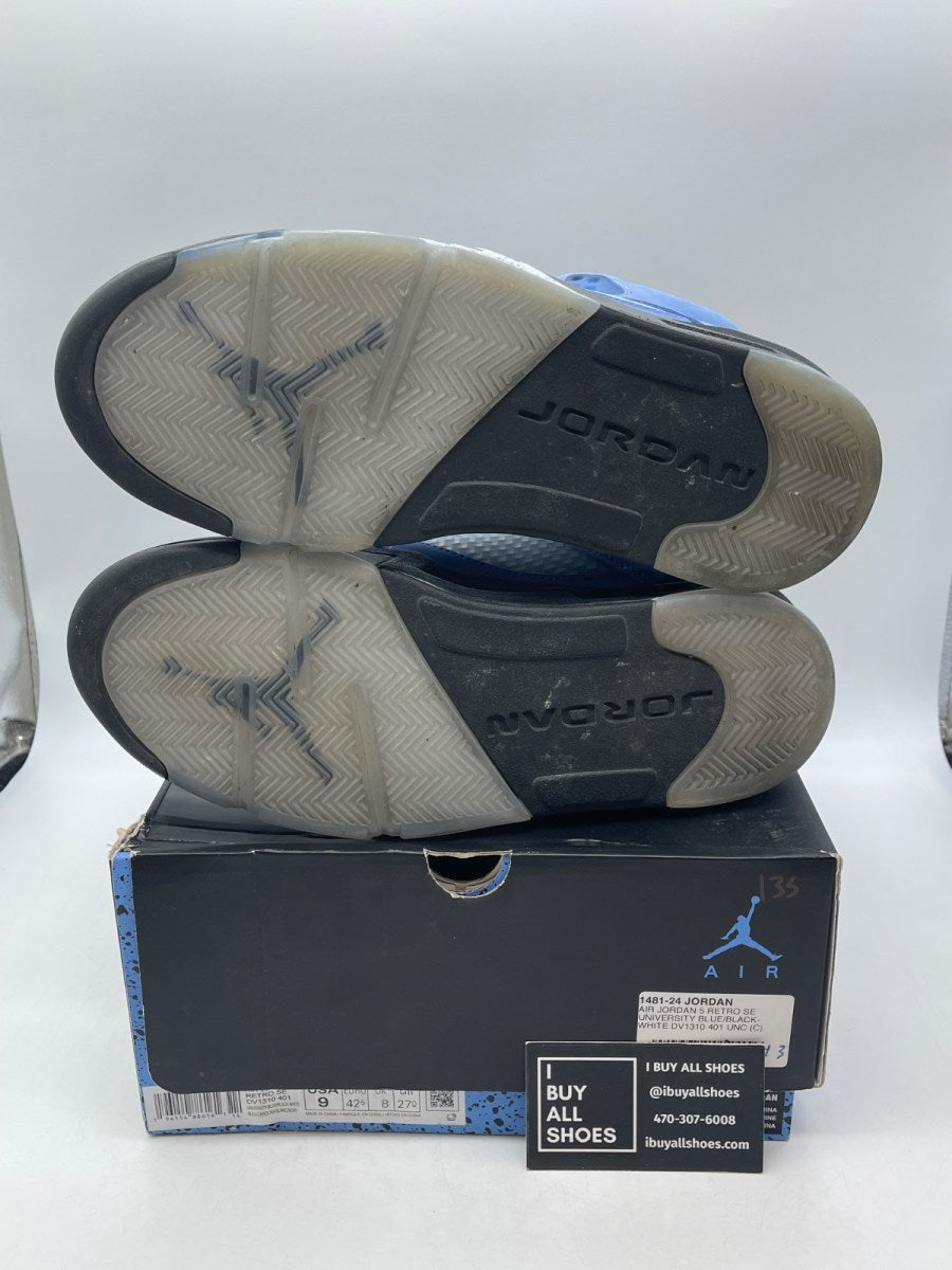 Jordan 5 Retro UNC University Blue 9 (Moderately Worn Pre-Owned) - Image 7