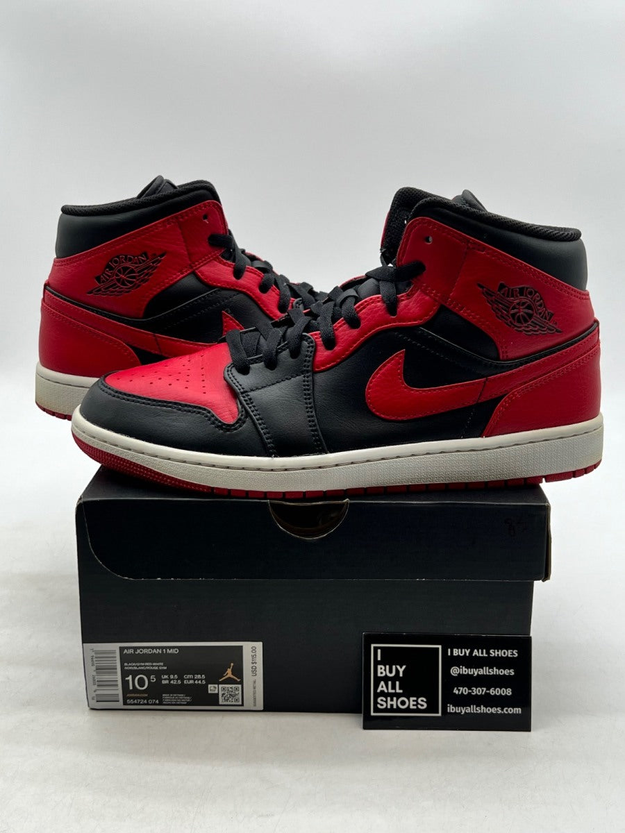 Jordan 1 Mid Banned (2020) 10.5 (Lightly Worn Pre-Owned) - Image 1