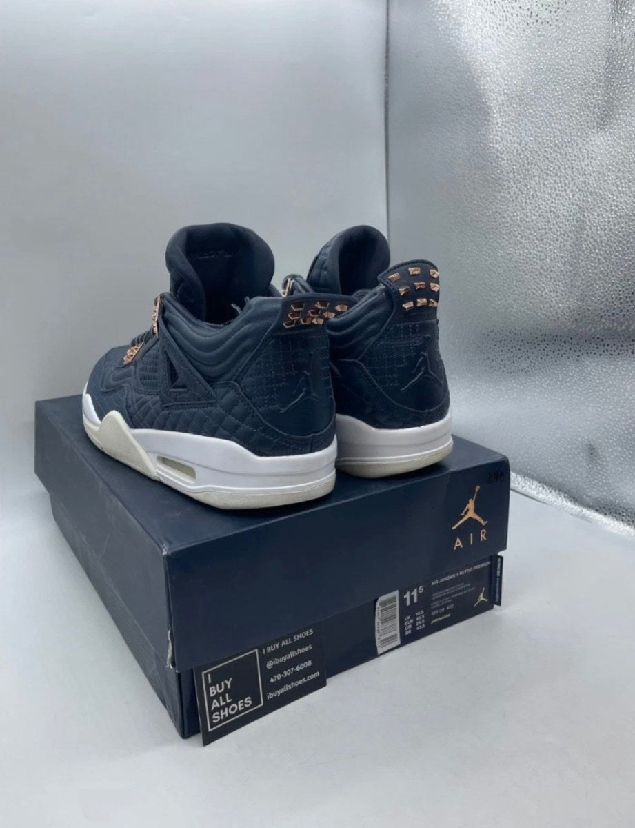 Jordan 4 Retro Obsidian 11.5 (Moderately Worn Pre-Owned)JordanObsidian/Obsidian-White - Image 4