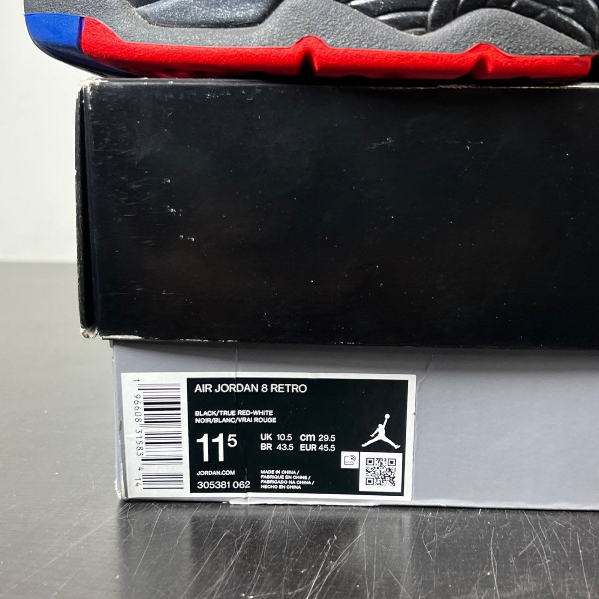 Jordan 8 Retro Playoffs (2023) 11.5 (Moderately Worn Pre-Owned)JordanBlack/True Red-White - Image 4