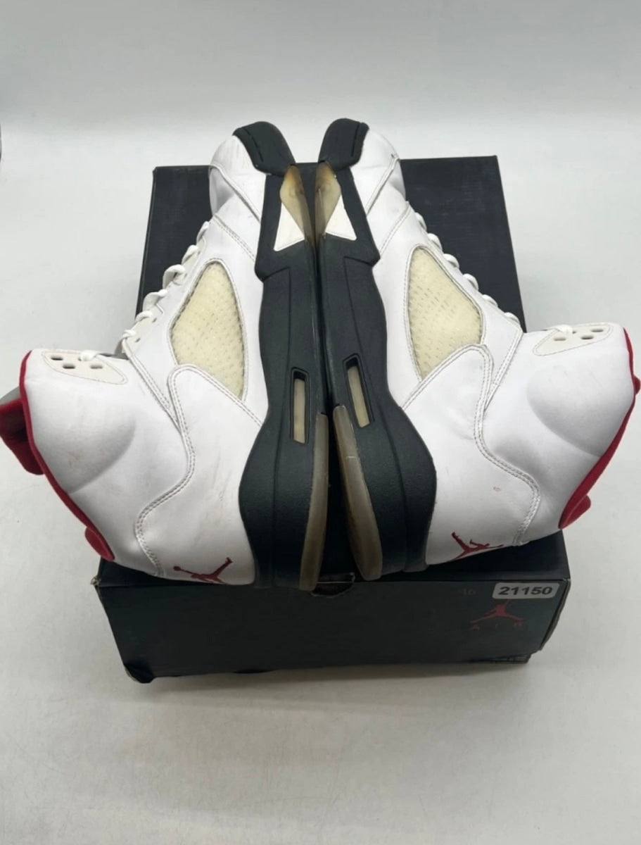 Jordan 5 Retro Fire Red (2013) 14 (Heavily Worn Pre-Owned)JordanWhite/Fire Red-Black - Image 8