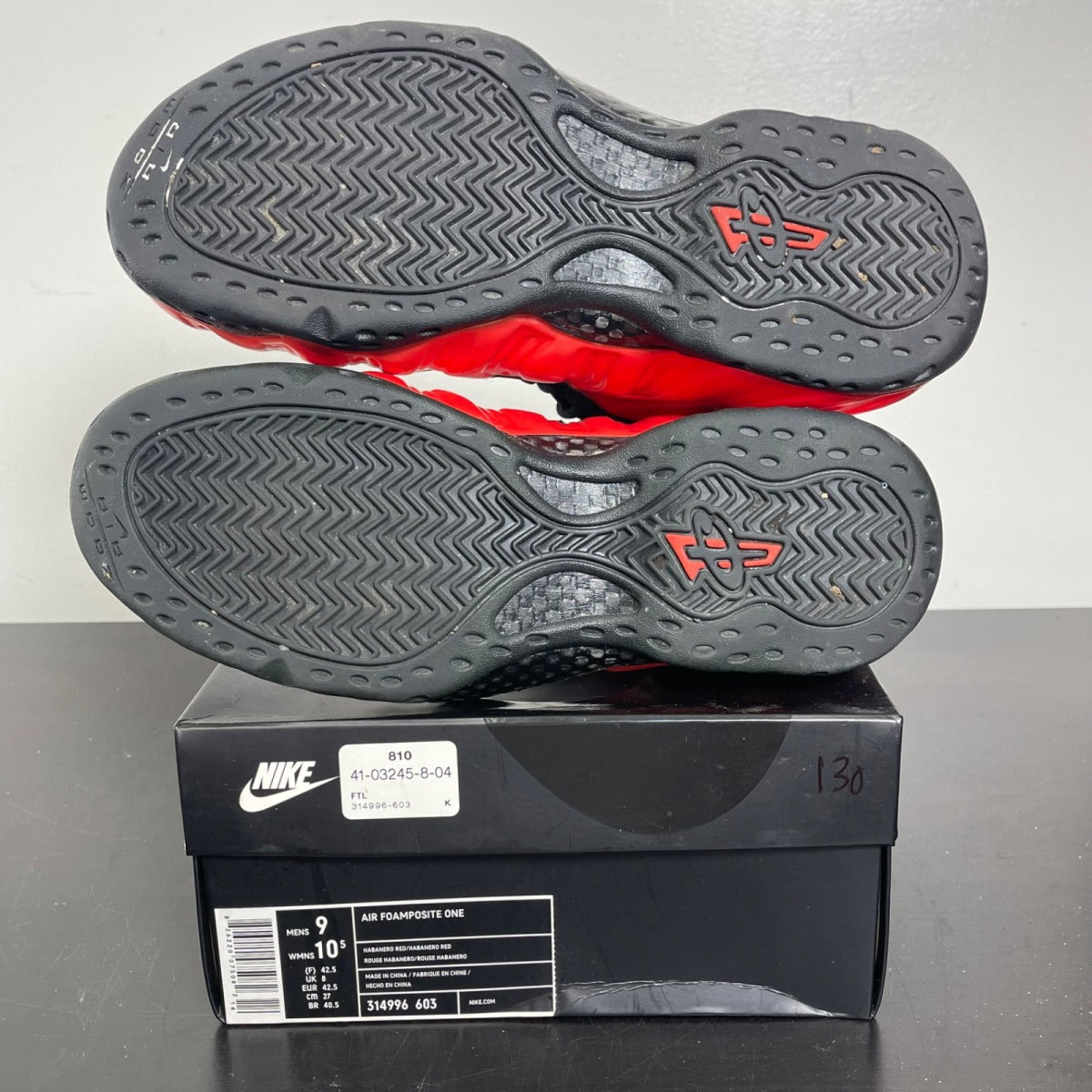 Nike Air Foamposite One Habanero Red 9 (Moderately Worn Pre-Owned)NikeHabanero Red/Habanero Red-Black - Image 5