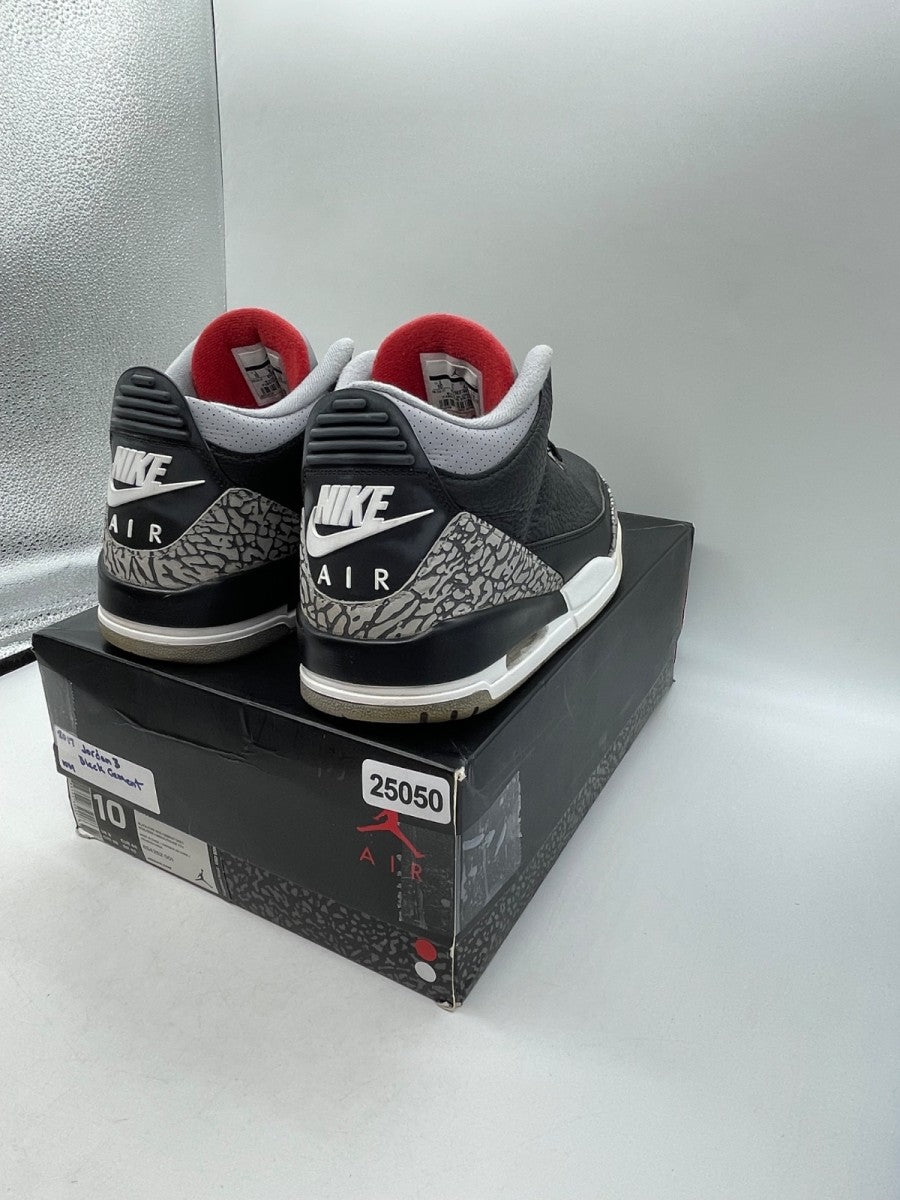 Jordan 3 Retro Black Cement (2018) 10 (Moderately Worn Pre-Owned)JordanBlack/Fire Red-Cement Grey-White - Image 5
