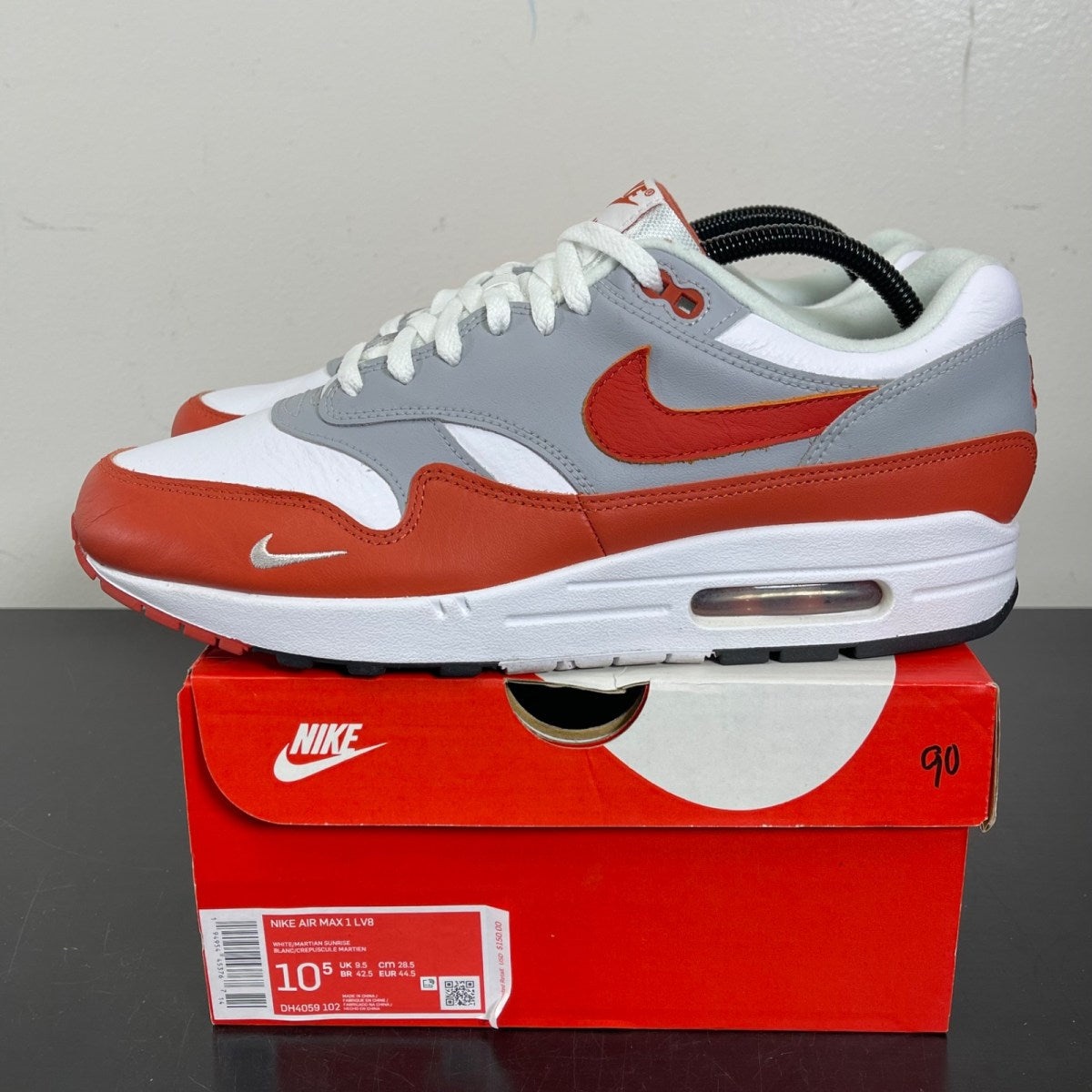 Nike Air Max 1 Martian Sunrise 10.5 (Moderately Worn Pre-Owned)NikeWhite/Martian Sunrise-Wolf Grey-Black - Image 3