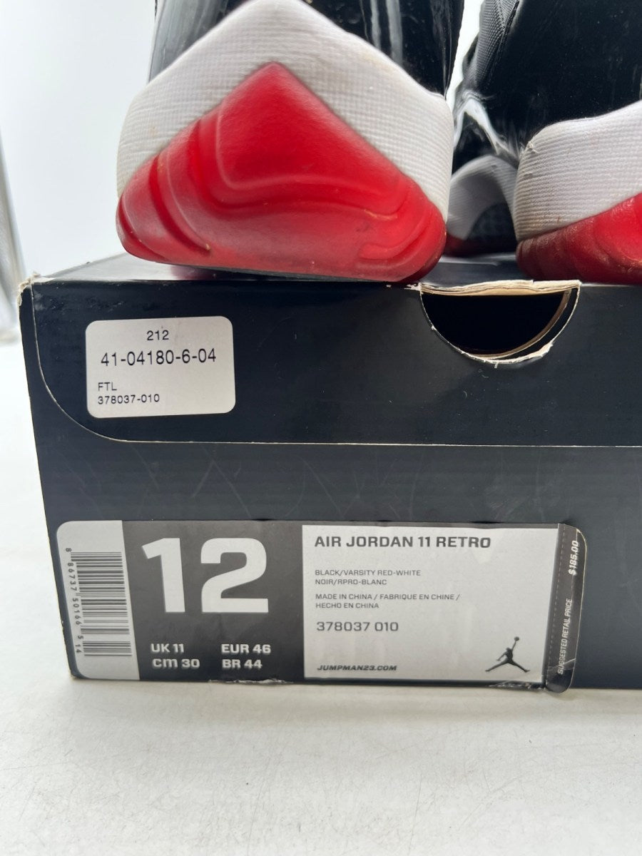 Jordan 11 Retro Playoffs (2012) 12 (Moderately Worn Pre-Owned)JordanBlack/Varsity Red-White - Image 4