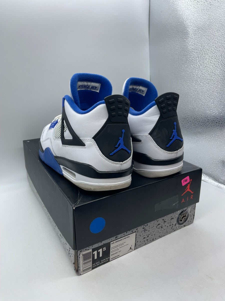 Jordan 4 Retro Motorsports (2017) 11.5 (Moderately Worn Pre-Owned)JordanWhite/Varsity Blue-Black - Image 4