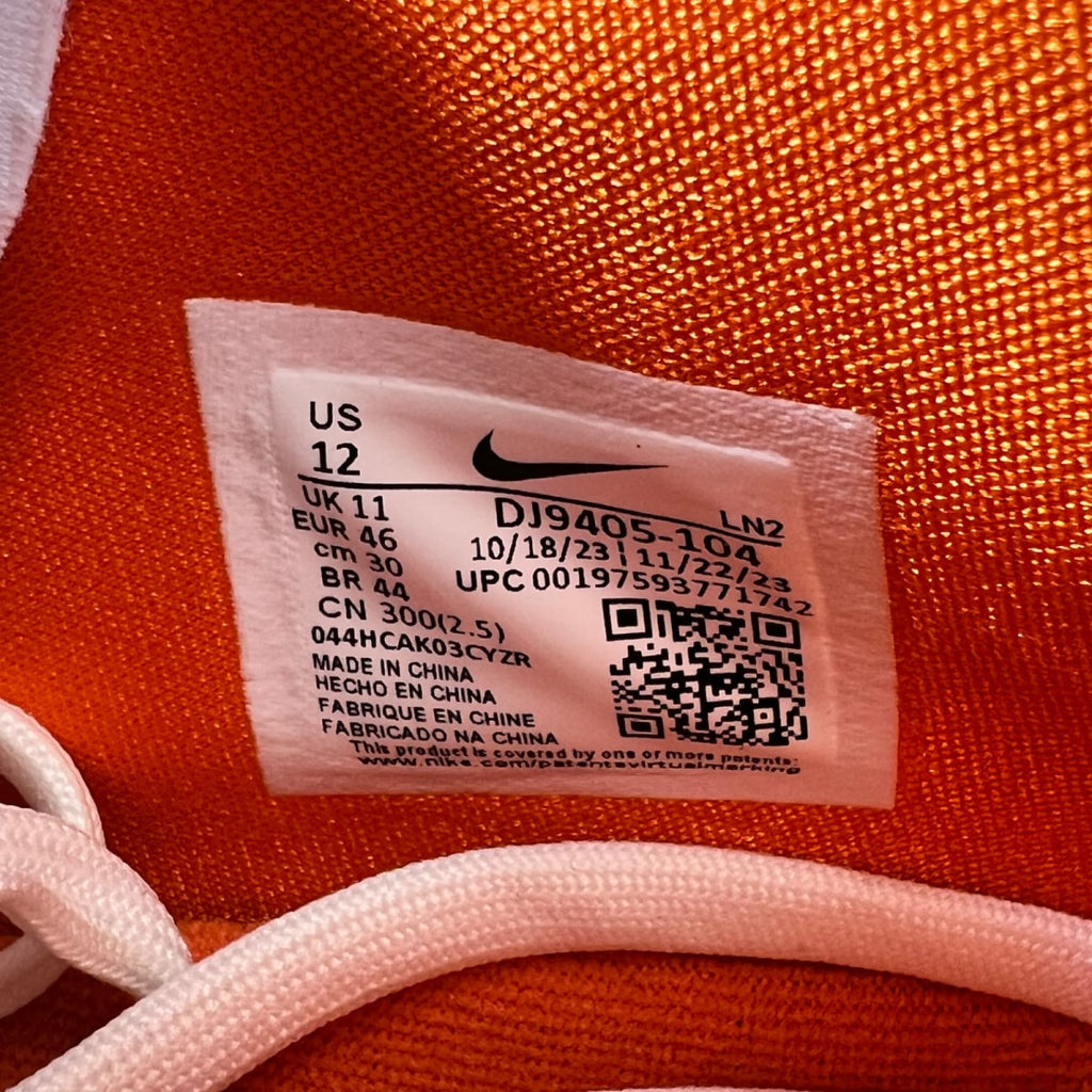 Nike Air Zoom GT Hustle 2 White Sail 12 (Lightly Worn Pre-Owned)NikeWhite/Sail/Safety Orange/White - Image 7