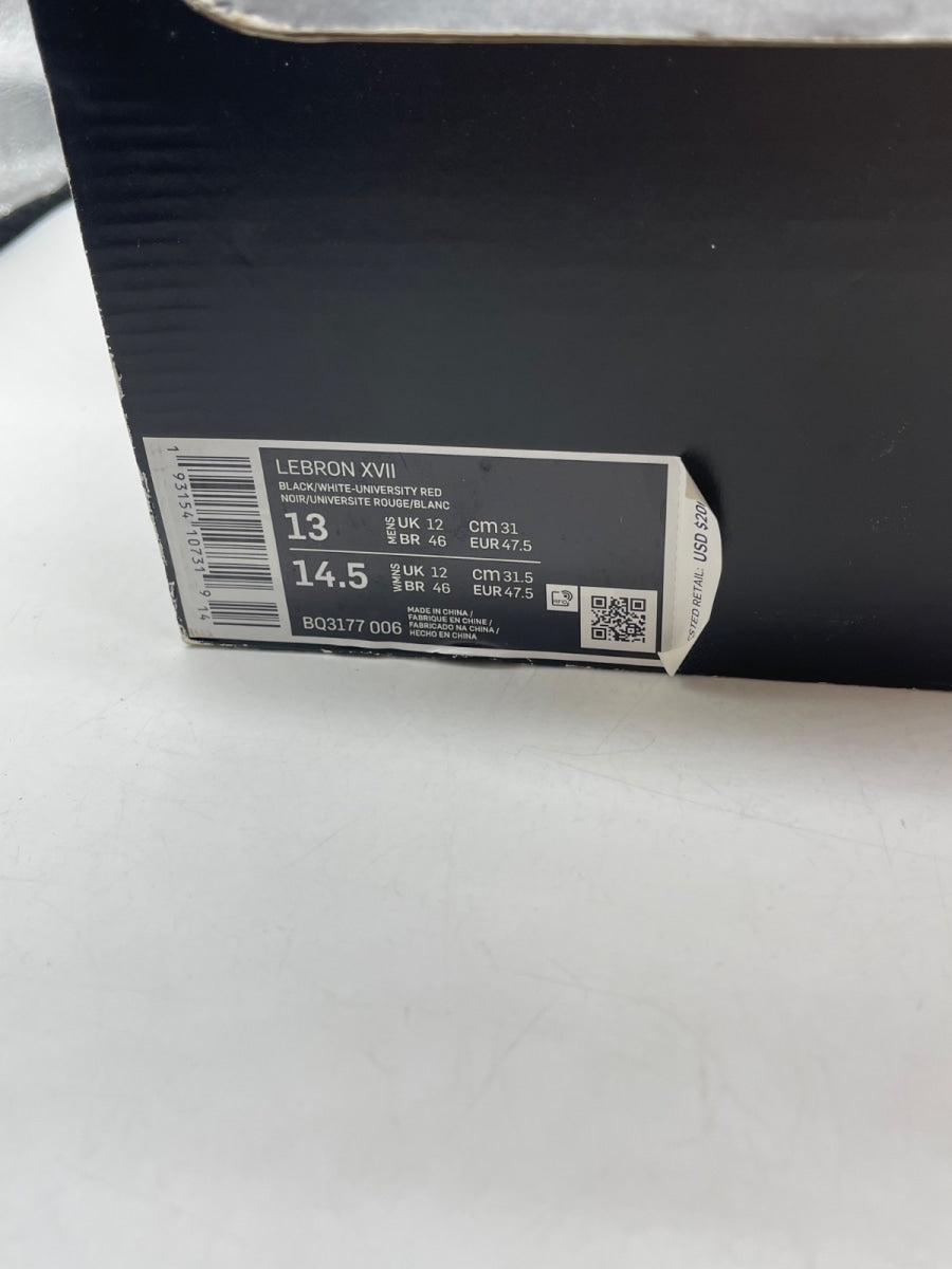 Nike LeBron 17 Infrared 13 (Moderately Worn Pre-Owned)NikeBlack/University Red-White - Image 9