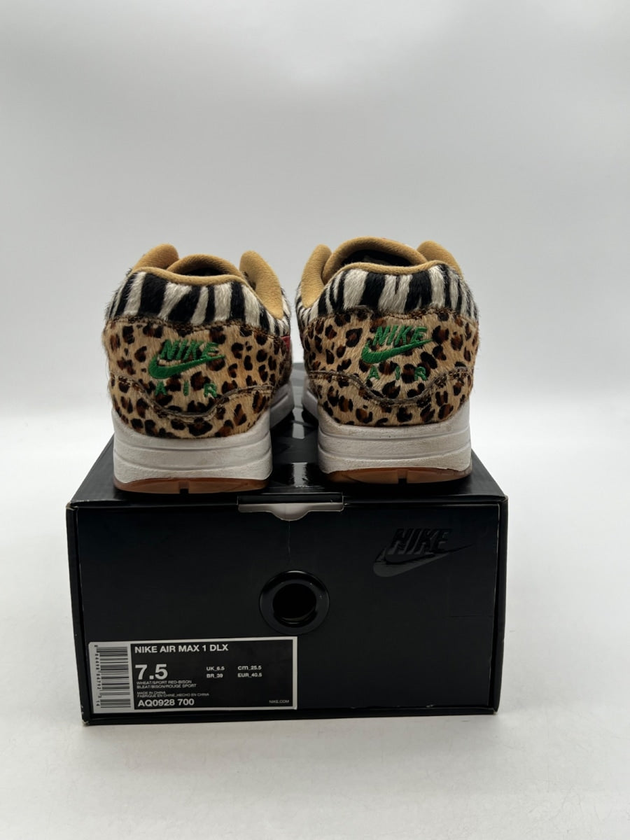 Nike Air Max 1 atmos Animal Pack 2.0 (All Black Box) (2018) 7.5 (Moderately Worn Pre-Owned)NikeWheat/Sport Red-Bison-Classic Green - Image 3
