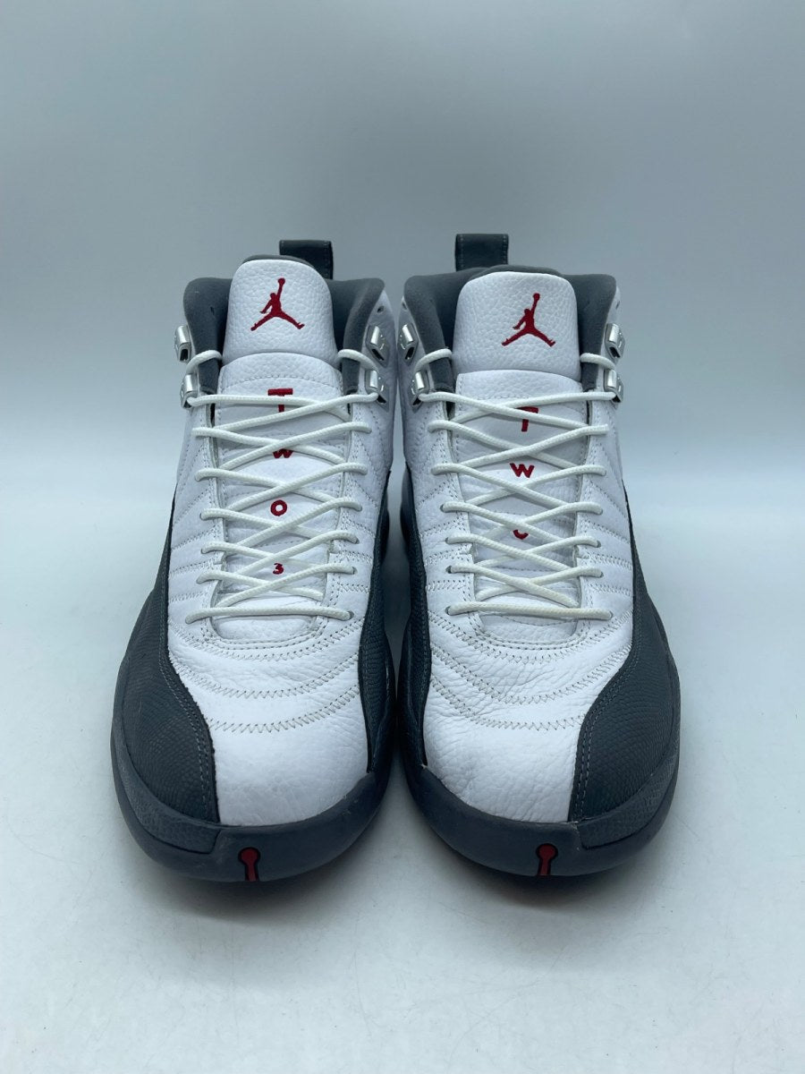 Jordan 12 Retro White Dark Grey 14 (Moderately Worn Pre-Owned)JordanWhite/Dark Grey-Gym Red - Image 2