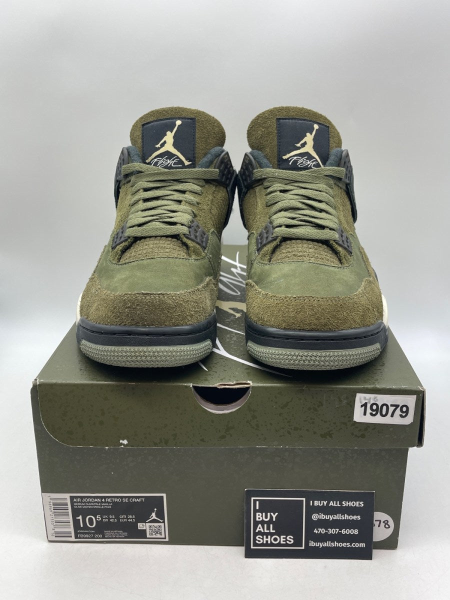 Jordan 4 Retro SE Craft Medium Olive 10.5 (Moderately Worn Pre-Owned) - Image 2
