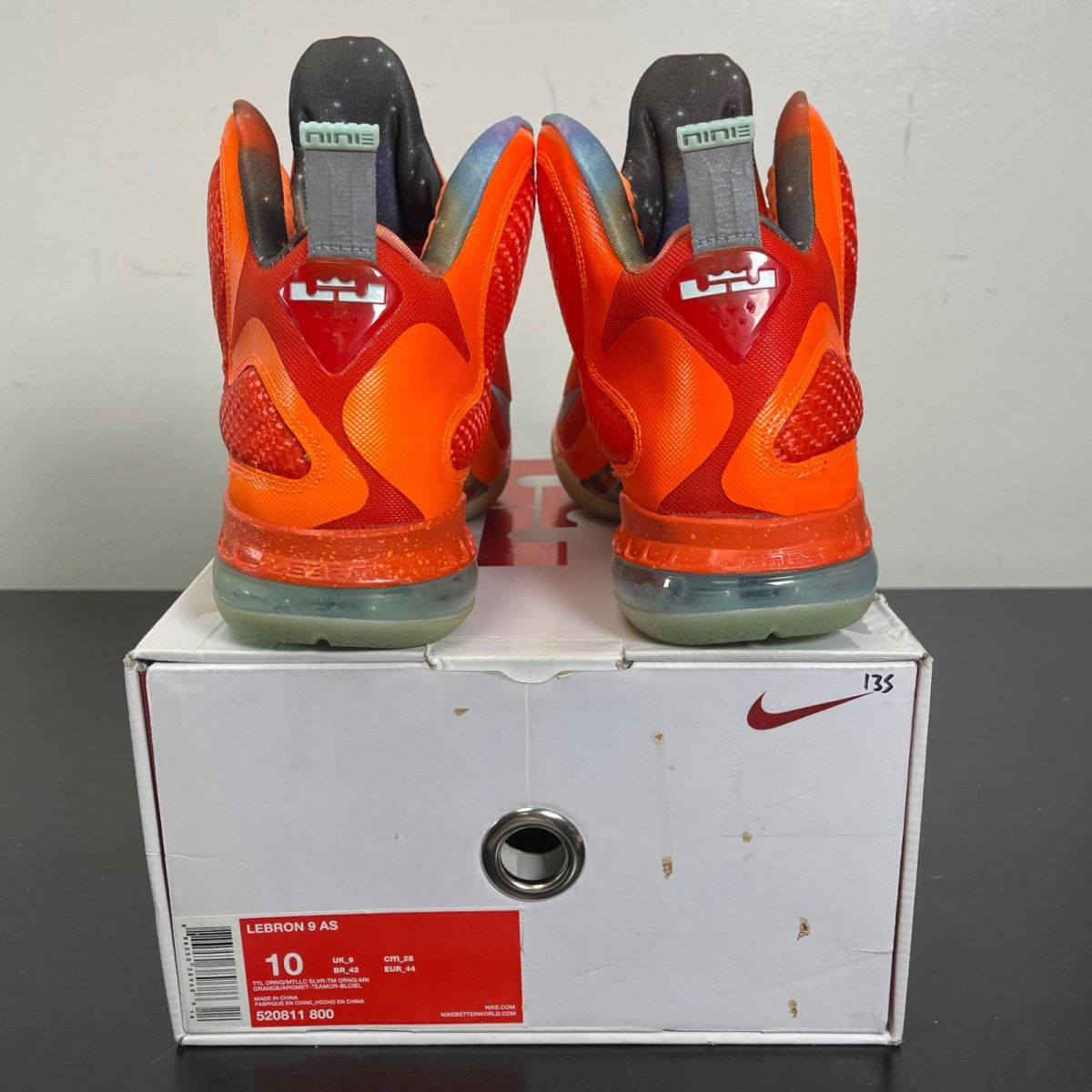 Nike LeBron 9 Big Bang AS (2012) 10 (Moderately Worn Pre-Owned)NikeTotal Orange/Metallic Silver-Team Orange-Mango - Image 4