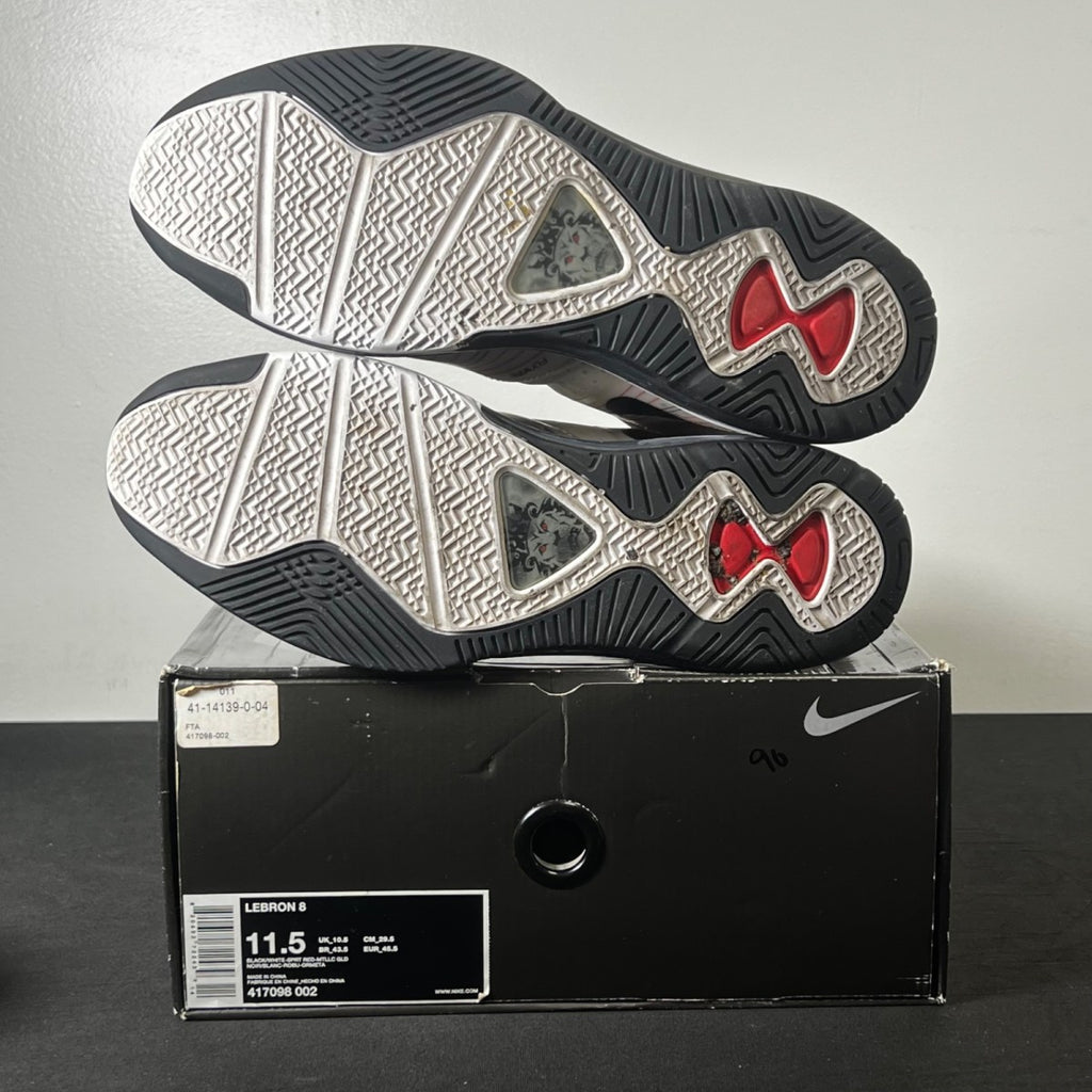 Nike LeBron 8 Black/White/Red 11.5 (Heavily Worn Pre-Owned)NikeBlack/White-Varsity Red - Image 6