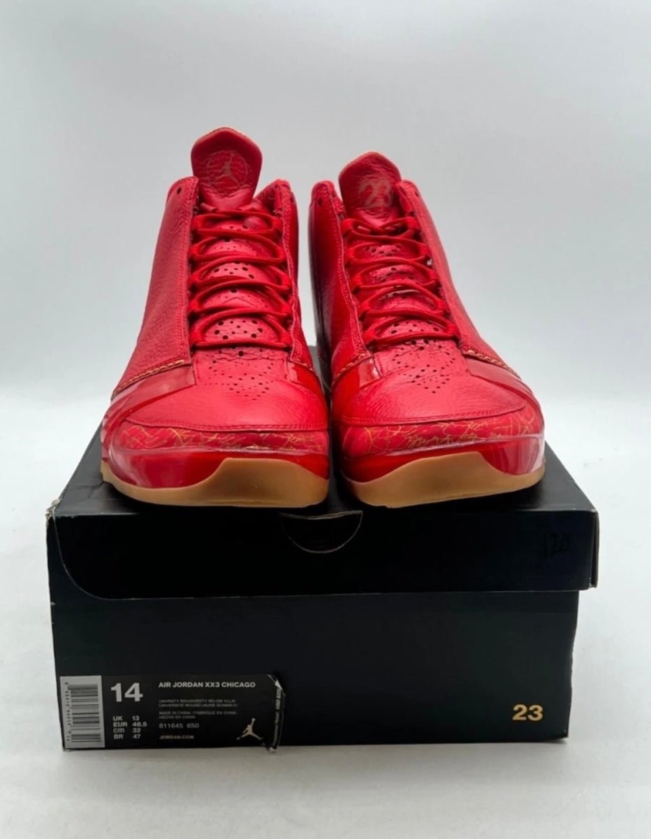 Jordan 23 Chicago 14 (Lightly Worn Pre-Owned)JordanUniversity Red/University Red-Gum Yellow - Image 2