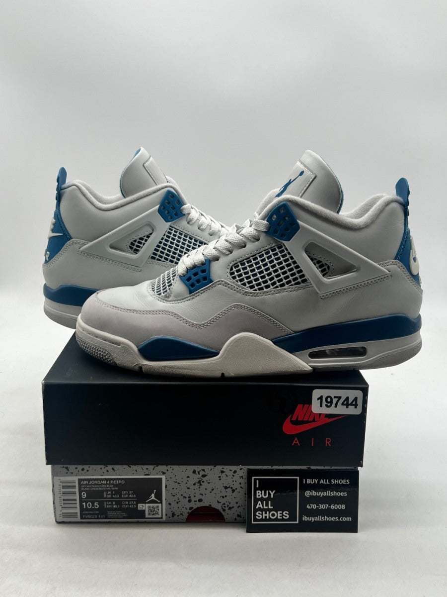 Jordan 4 Retro Military Blue (2024) 9 (Lightly Worn Pre-Owned) - Image 1