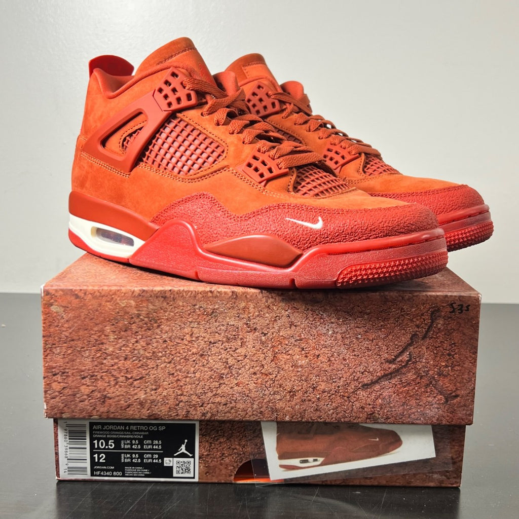 Air Jordan 4 Retro OG SP Nigel Sylvester Brick by Brick 10.5 (Lightly Worn Pre-Owned)JordanFirewood Orange/Sail-Cinnabar - Image 1