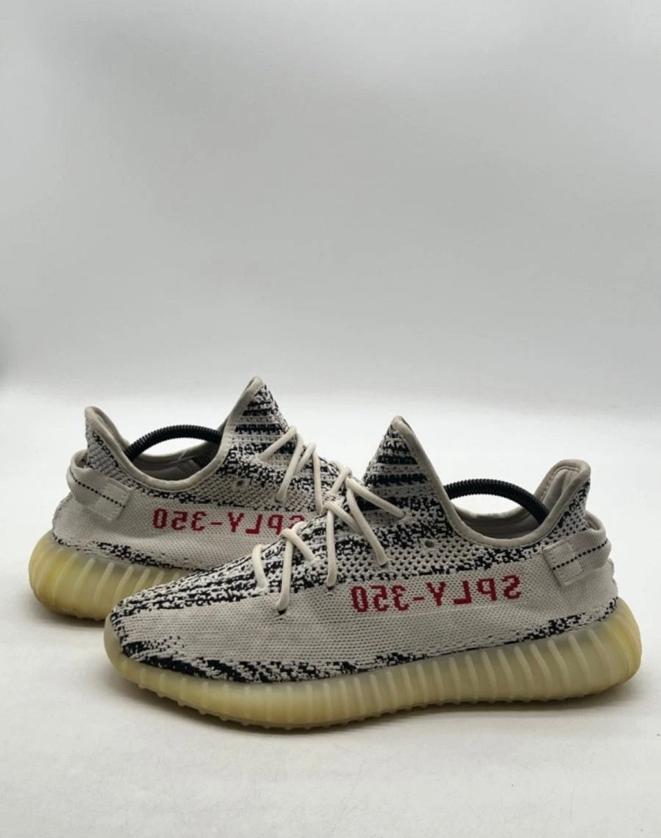 adidas Yeezy Boost 350 V2 Zebra 10 (Moderately Worn Pre-Owned)adidasWhite/Core Black/Red - Image 1