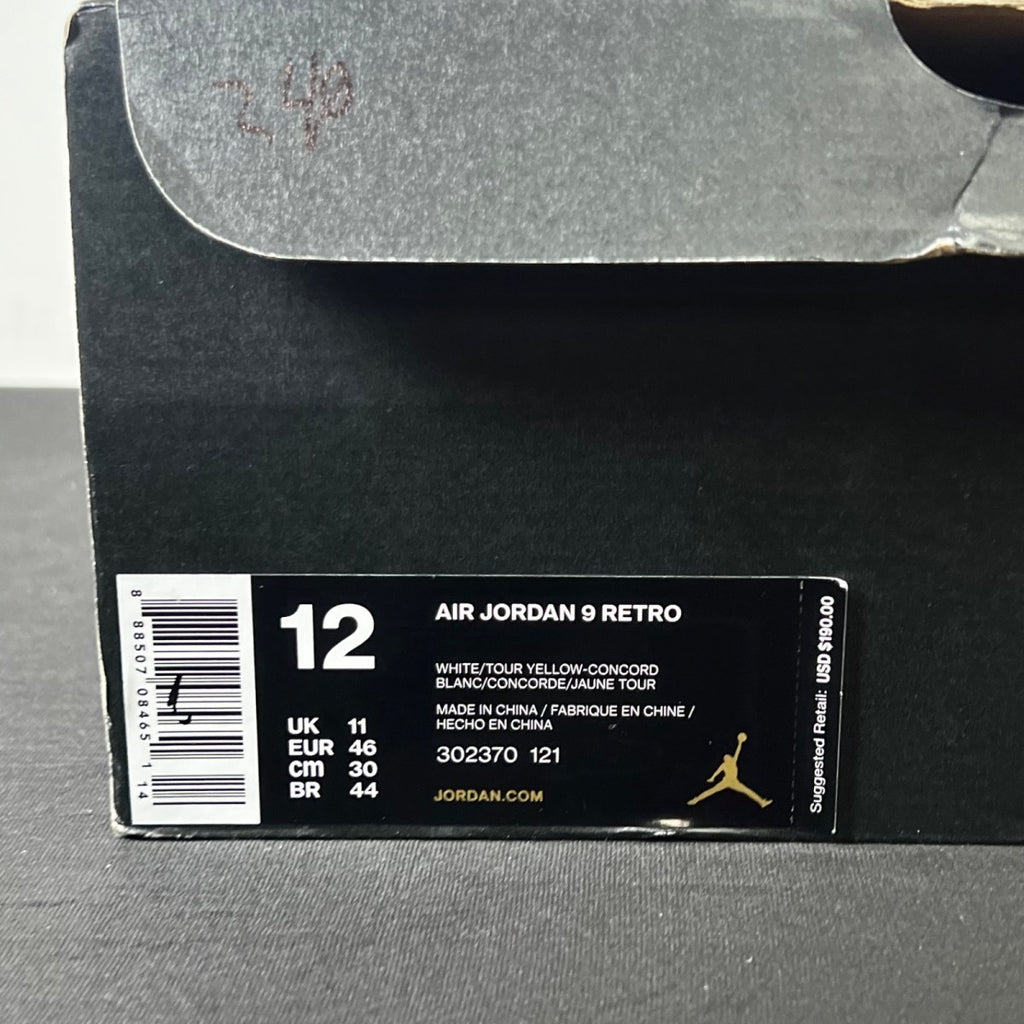 Jordan 9 Retro Kobe Bryant PE 12 (New Pre-Owned)JordanWhite/Concord-Tour Yellow - Image 6