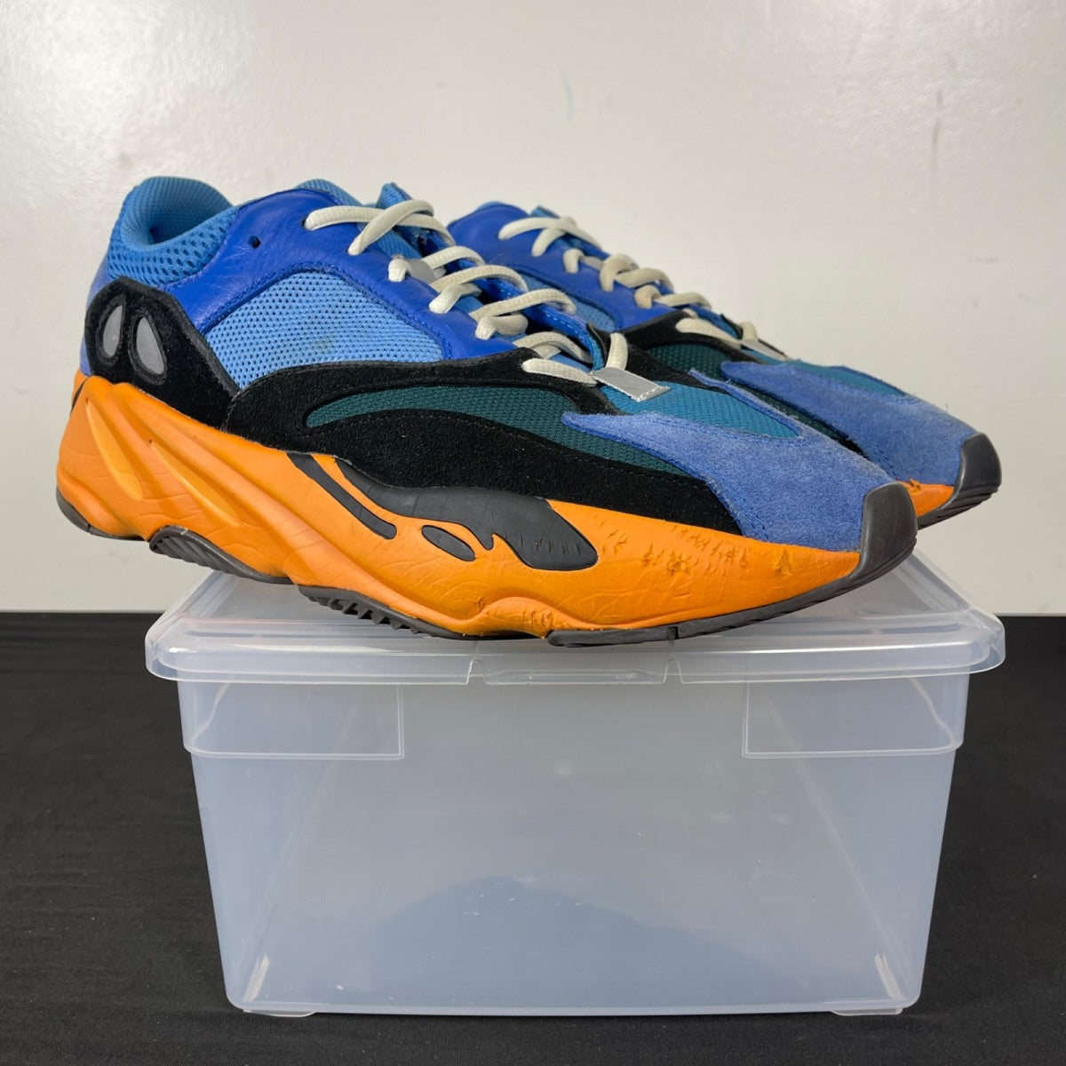adidas Yeezy Boost 700 Bright Blue 12 (Moderately Worn Pre-Owned)adidasBright Blue/Orange - Image 1