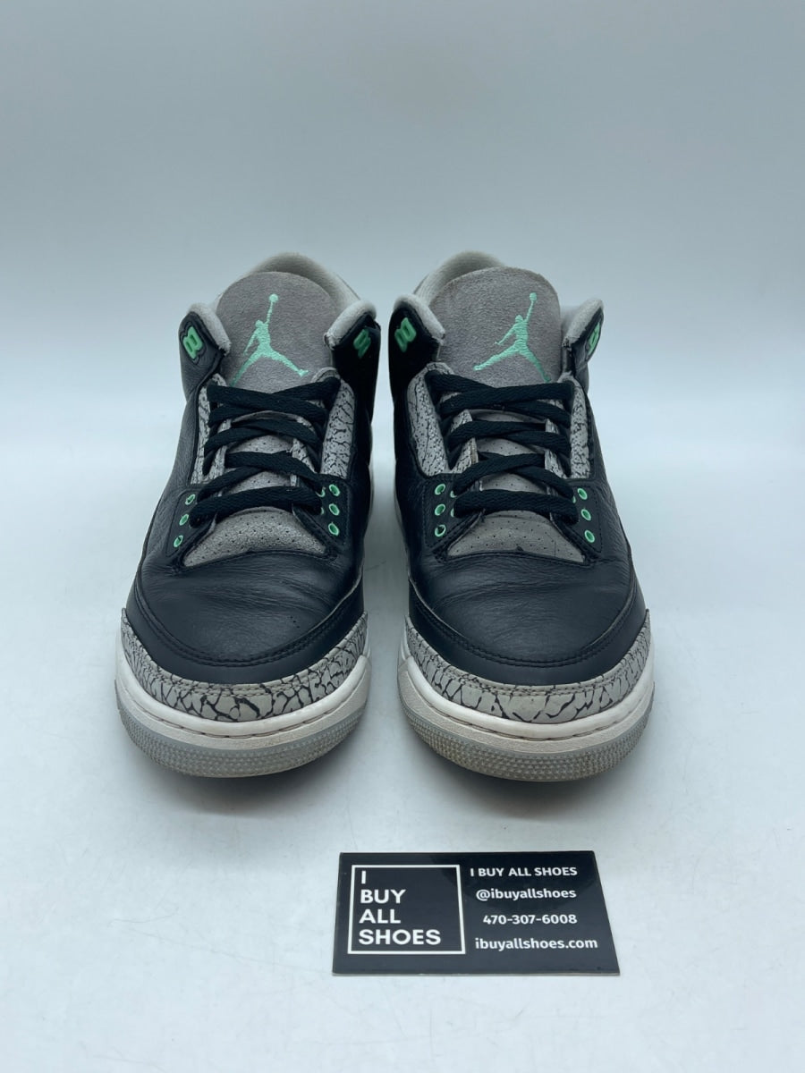 Jordan 3 Retro Green Glow 10 (Heavily Worn Pre-Owned) - Image 2