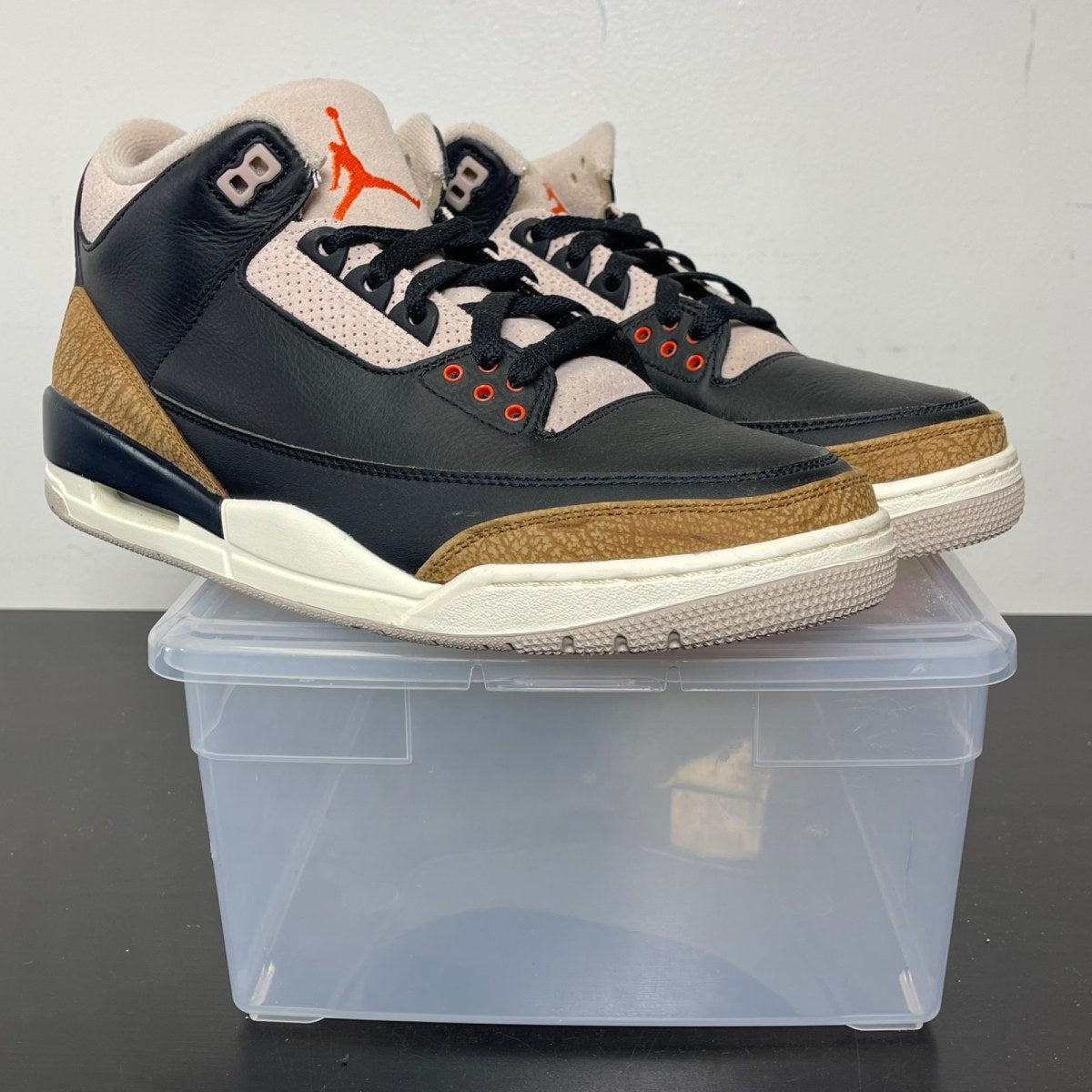 Jordan 3 Retro Desert Elephant 11 (New Pre-Owned)JordanBlack/Rush Orange/Fossil Stone/Sail - Image 1