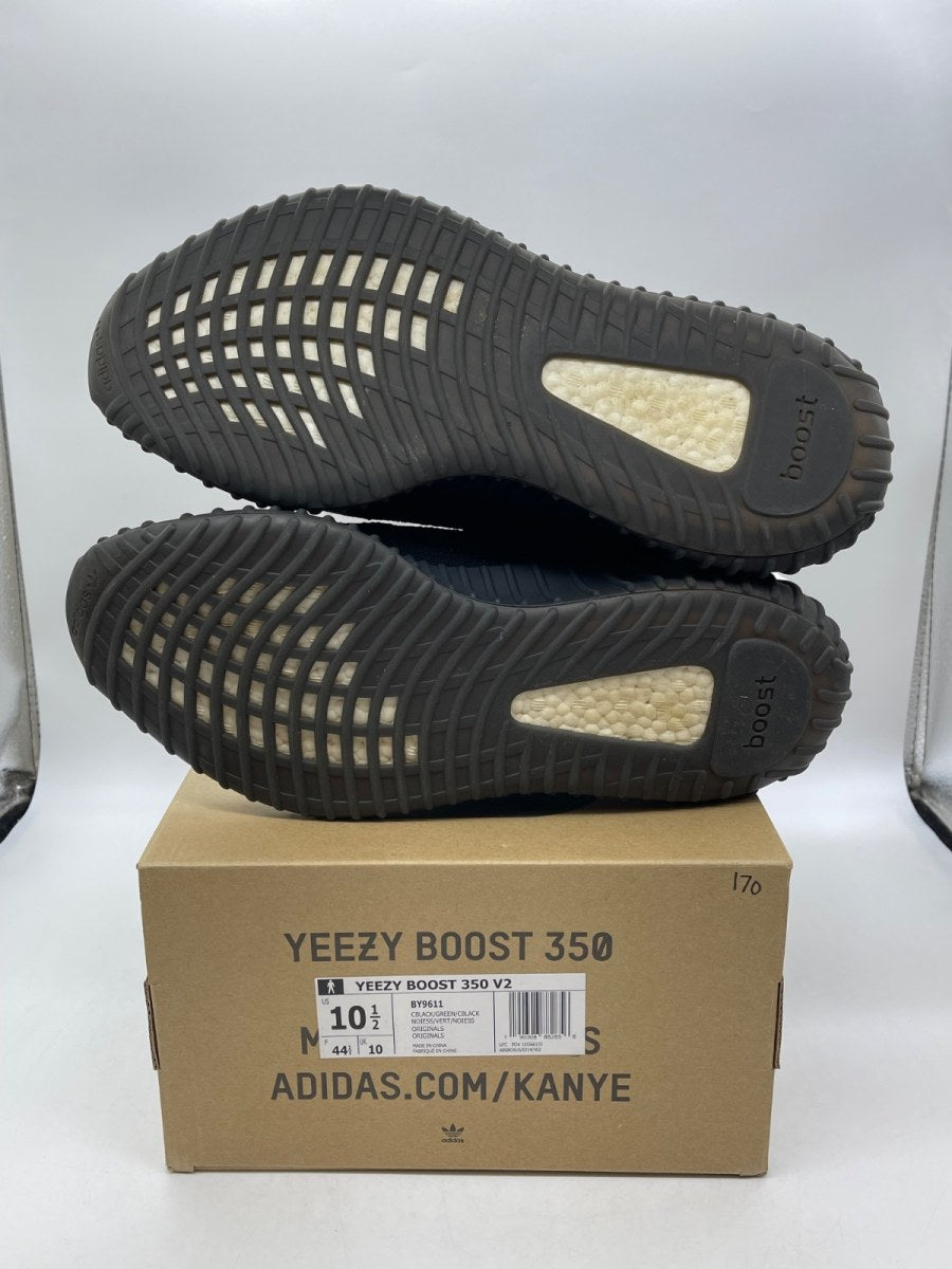 adidas Yeezy Boost 350 V2 Core Black Green 10.5 (Moderately Worn Pre-Owned) - Image 7